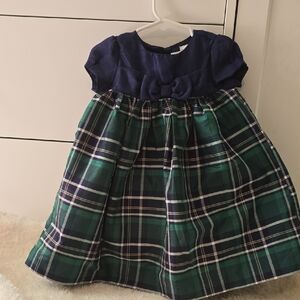 Gymboree Navy and Green Plaid Kids Formal Dress